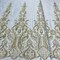 1 Yard Gold Beaded Lace Fabric Embroidered on Polyester Mesh, 50" Wide Decorative Fabrication